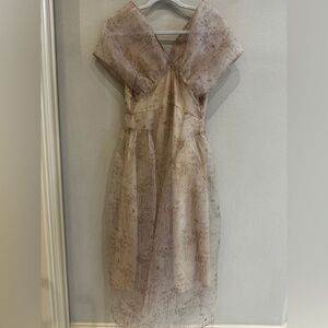 Huiying | s | off shoulder soft tulle midi Asian designer dress